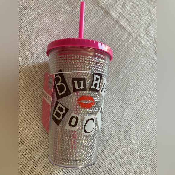 Other - Pink and Clear Tumbler with Straw
